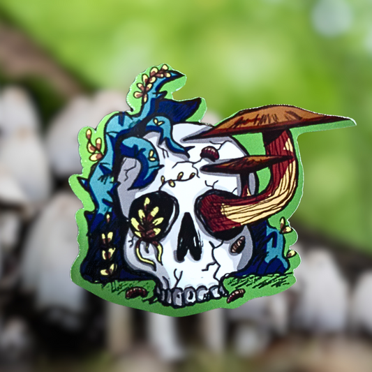 Skull with Mushroom Sticker