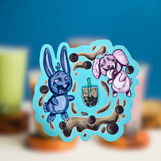Boba Bunny and Dog Sticker