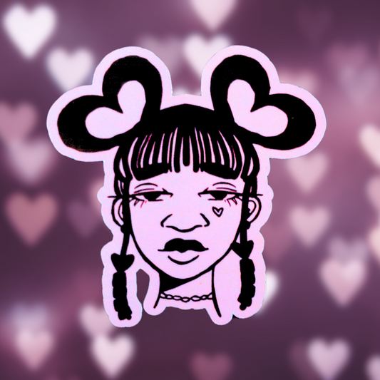 Pink Heart Girl Sticker